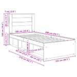 Casa si Gradina - Mobilier - Paturi si accesorii - Paturi - Cadru de pat Gri Concret 100 x 200 cm Lemn de pin masiv - Infinity.ro