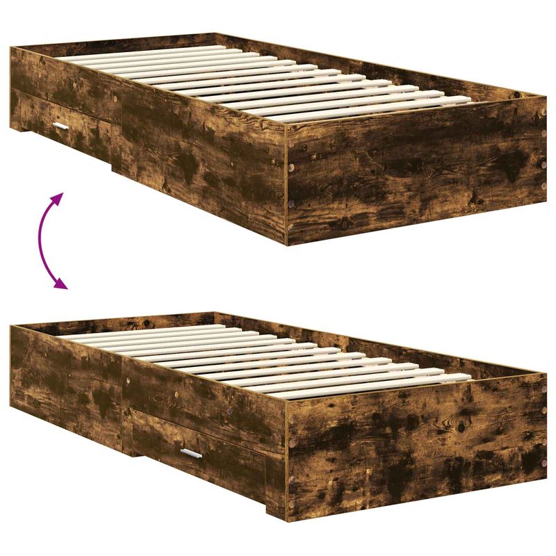 Casa si Gradina - Mobilier - Paturi si accesorii - Paturi - Cadru de pat cu sertar cu headboard cu depozitare Lemn compozit - Infinity.ro