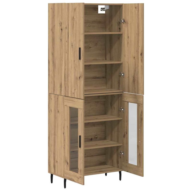 Casa si Gradina - Mobilier - Comode si corpuri - Corpuri bucatarie - Bufet Lemn Vechi 69,5 x 34 x 180 cm Lemn Stratificat si Sticla - Infinity.ro