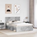 Casa si Gradina - Mobilier - Paturi si accesorii - Paturi - Cadru de pat cu headboard Beton 160 x 200 cm Lemn de pin masiv - Infinity.ro
