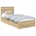 Casa si Gradina - Mobilier - Paturi si accesorii - Paturi - Cadru de pat cu sertar Stejar Sonoma 90 x 200 cm Lemn compozit - Infinity.ro