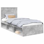 Casa si Gradina - Mobilier - Paturi si accesorii - Paturi - Cadru de pat Gri Concret 100 x 200 cm Lemn de pin masiv - Infinity.ro