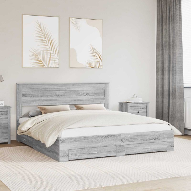Casa si Gradina - Mobilier - Paturi si accesorii - Paturi - Cadru de pat cu sertar cu headboard cu depozitare Lemn compozit - Infinity.ro