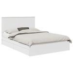 Casa si Gradina - Mobilier - Paturi si accesorii - Paturi - Pat cu storage cu headboard Alb 140 x 200 cm Lemn compozit - Infinity.ro