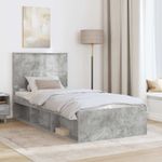 Casa si Gradina - Mobilier - Paturi si accesorii - Paturi - Cadru de pat Gri Concret 100 x 200 cm Lemn de pin masiv - Infinity.ro