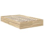 Casa si Gradina - Mobilier - Paturi si accesorii - Paturi - Pat cu storage Stejar Sonoma 120 x 200 cm Lemn compozit - Infinity.ro