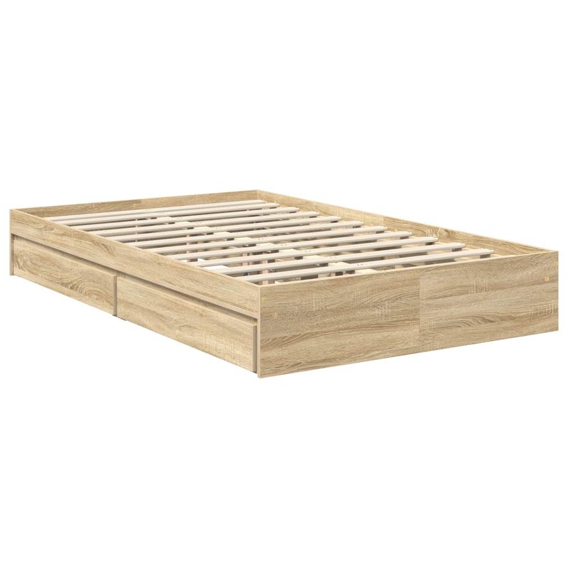 Casa si Gradina - Mobilier - Paturi si accesorii - Paturi - Pat cu storage Stejar Sonoma 120 x 200 cm Lemn compozit - Infinity.ro