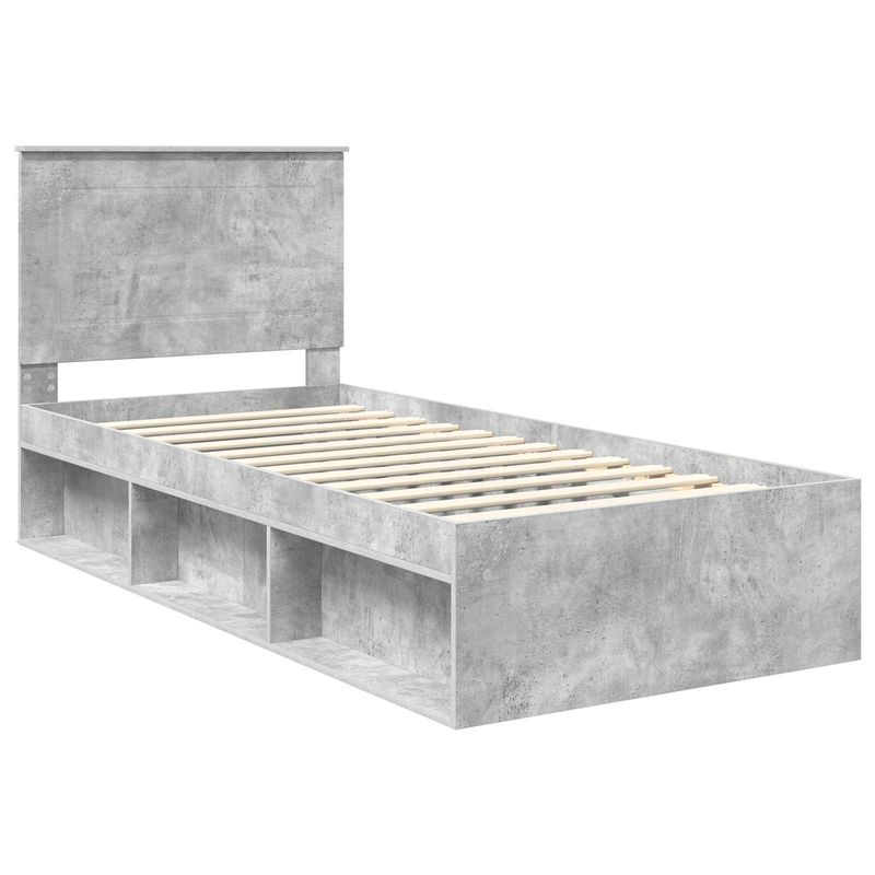 Casa si Gradina - Mobilier - Paturi si accesorii - Paturi - Cadru de pat Gri Concret 100 x 200 cm Lemn de pin masiv - Infinity.ro