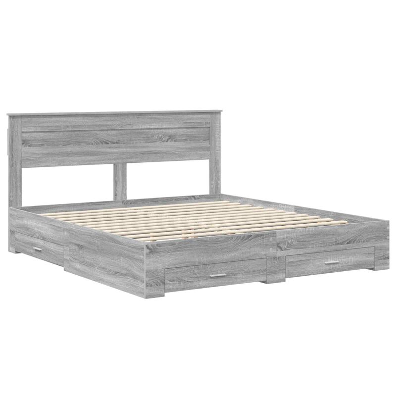 Casa si Gradina - Mobilier - Paturi si accesorii - Paturi - Cadru de pat cu sertar cu headboard cu depozitare Lemn compozit - Infinity.ro