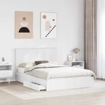 Casa si Gradina - Mobilier - Paturi si accesorii - Paturi - Pat cu storage cu headboard Alb 140 x 200 cm Lemn compozit - Infinity.ro