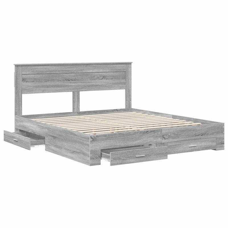 Casa si Gradina - Mobilier - Paturi si accesorii - Paturi - Cadru de pat cu sertar cu headboard cu depozitare Lemn compozit - Infinity.ro