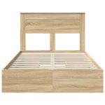 Casa si Gradina - Mobilier - Paturi si accesorii - Paturi - Pat cu storage Stejar Sonoma 120 x 200 cm Lemn compozit - Infinity.ro