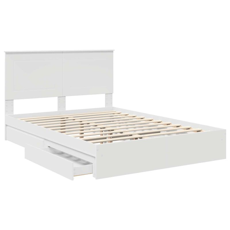 Casa si Gradina - Mobilier - Paturi si accesorii - Paturi - Pat cu storage cu headboard Alb 140 x 200 cm Lemn compozit - Infinity.ro
