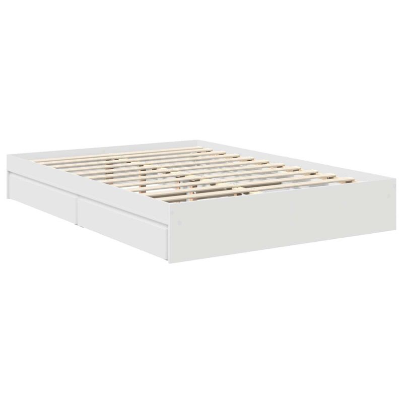 Casa si Gradina - Mobilier - Paturi si accesorii - Paturi - Pat cu storage cu headboard Alb 140 x 200 cm Lemn compozit - Infinity.ro