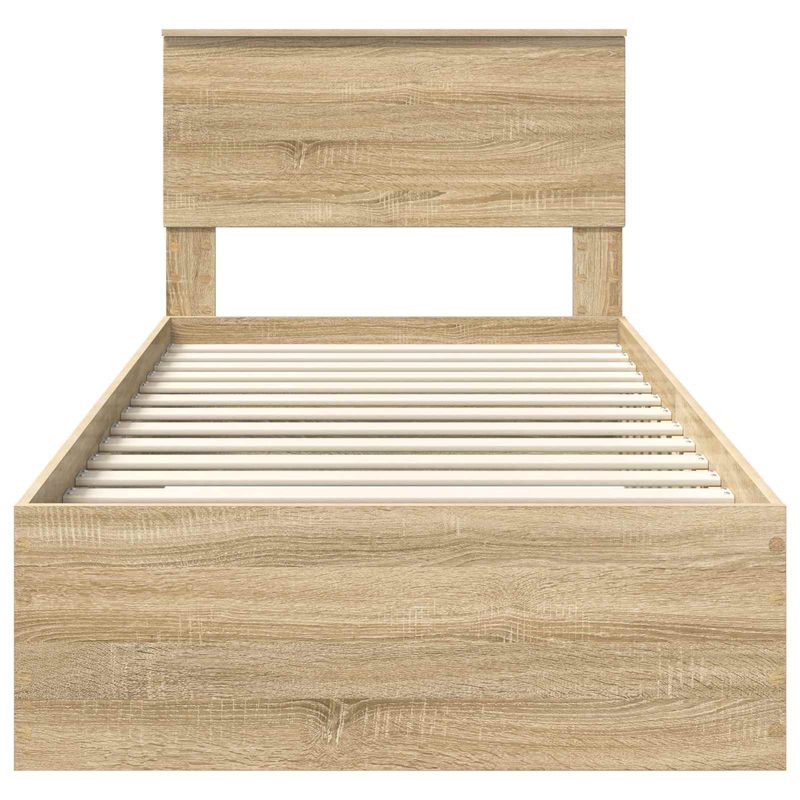 Casa si Gradina - Mobilier - Paturi si accesorii - Paturi - Cadru de pat cu sertar Stejar Sonoma 90 x 200 cm Lemn compozit - Infinity.ro