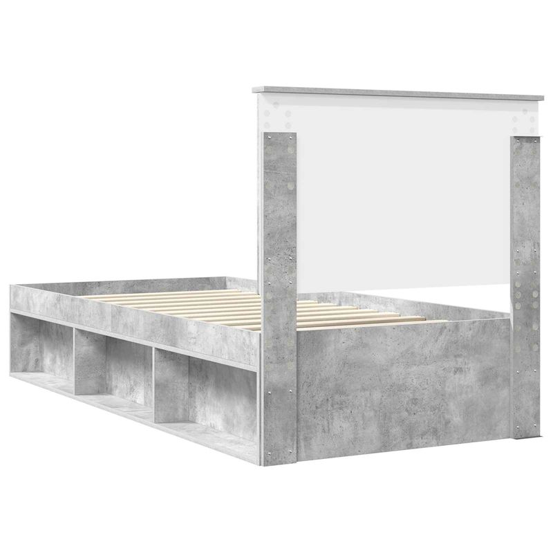 Casa si Gradina - Mobilier - Paturi si accesorii - Paturi - Cadru de pat Gri Concret 100 x 200 cm Lemn de pin masiv - Infinity.ro
