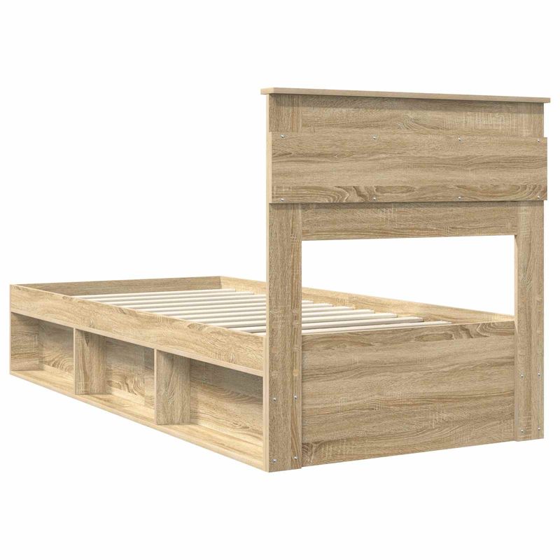 Casa si Gradina - Mobilier - Paturi si accesorii - Paturi - Cadru de pat Stejar Sonoma 75 x 190 cm Lemn de pin masiv - Infinity.ro