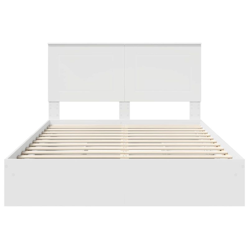 Casa si Gradina - Mobilier - Paturi si accesorii - Paturi - Pat cu storage cu headboard Alb 140 x 200 cm Lemn compozit - Infinity.ro