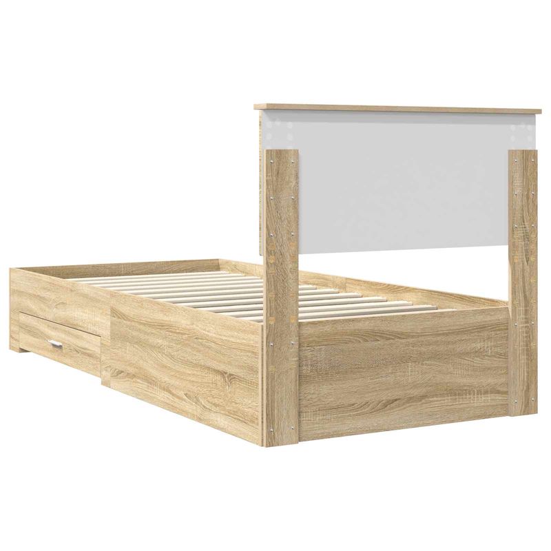 Casa si Gradina - Mobilier - Paturi si accesorii - Paturi - Cadru de pat cu sertar Stejar Sonoma 90 x 200 cm Lemn compozit - Infinity.ro