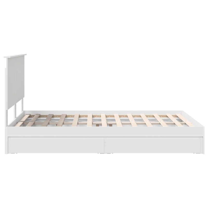 Casa si Gradina - Mobilier - Paturi si accesorii - Paturi - Pat cu storage cu headboard Alb 140 x 200 cm Lemn compozit - Infinity.ro