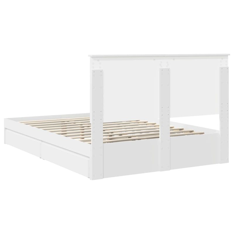 Casa si Gradina - Mobilier - Paturi si accesorii - Paturi - Pat cu storage cu headboard Alb 140 x 200 cm Lemn compozit - Infinity.ro