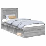 Casa si Gradina - Mobilier - Paturi si accesorii - Paturi - Cadru de pat Gri Sonoma 100 x 200 cm Lemn de pin masiv - Infinity.ro