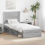 Casa si Gradina - Mobilier - Paturi si accesorii - Paturi - Cadru de pat Gri Sonoma 100 x 200 cm Lemn de pin masiv - Infinity.ro