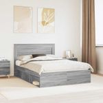 Casa si Gradina - Mobilier - Paturi si accesorii - Paturi - Cadru de pat Gri Sonoma 150 x 200 cm Lemn de pin masiv - Infinity.ro