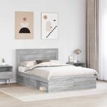 Casa si Gradina - Mobilier - Paturi si accesorii - Paturi - Cadru de pat Gri Sonoma 150 x 200 cm Lemn de pin masiv - Infinity.ro