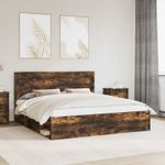 Casa si Gradina - Mobilier - Paturi si accesorii - Paturi - Cadru de pat Stejar fumuriu 180 x 200 cm Lemn de pin masiv - Infinity.ro