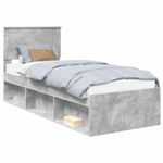 Casa si Gradina - Mobilier - Paturi si accesorii - Paturi - Cadru de pat Gri Concret 75 x 190 cm Lemn de pin masiv - Infinity.ro