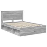 Casa si Gradina - Mobilier - Paturi si accesorii - Paturi - Cadru de pat Gri Sonoma 150 x 200 cm Lemn de pin masiv - Infinity.ro