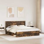Casa si Gradina - Mobilier - Paturi si accesorii - Paturi - Cadru de pat Stejar fumuriu 180 x 200 cm Lemn de pin masiv - Infinity.ro