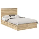 Casa si Gradina - Mobilier - Paturi si accesorii - Paturi - Pat cu storage Stejar Sonoma 135 x 190 cm Lemn compozit - Infinity.ro