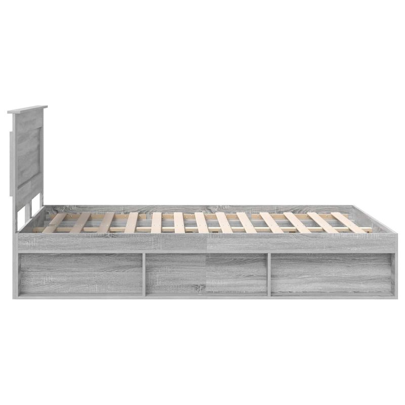 Casa si Gradina - Mobilier - Paturi si accesorii - Paturi - Cadru de pat Gri Sonoma 150 x 200 cm Lemn de pin masiv - Infinity.ro
