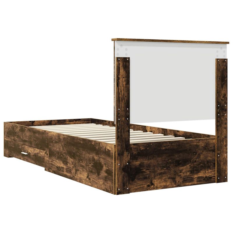 Casa si Gradina - Mobilier - Paturi si accesorii - Paturi - Cadru de pat Stejar fumuriu 100 x 200 cm Lemn compozit - Infinity.ro