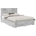 Casa si Gradina - Mobilier - Paturi si accesorii - Paturi - Cadru de pat cu sertar Gri din beton 160 x 200 cm Lemn compozit - Infinity.ro