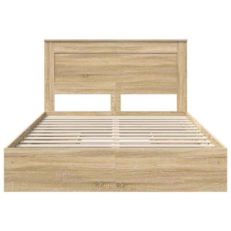 Casa si Gradina - Mobilier - Paturi si accesorii - Paturi - Pat cu storage Stejar Sonoma 140 x 190 cm Lemn compozit - Infinity.ro