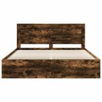 Casa si Gradina - Mobilier - Paturi si accesorii - Paturi - Cadru de pat Stejar fumuriu 180 x 200 cm Lemn de pin masiv - Infinity.ro