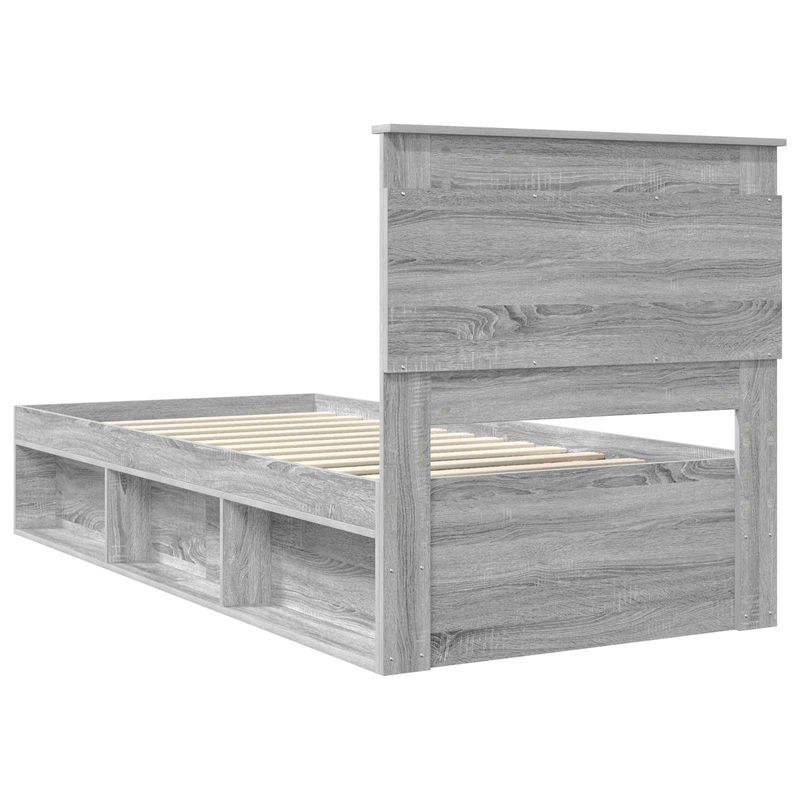 Casa si Gradina - Mobilier - Paturi si accesorii - Paturi - Cadru de pat Gri Sonoma 100 x 200 cm Lemn de pin masiv - Infinity.ro