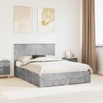 Casa si Gradina - Mobilier - Paturi si accesorii - Paturi - Cadru de pat cu sertar Gri din beton 160 x 200 cm Lemn compozit - Infinity.ro