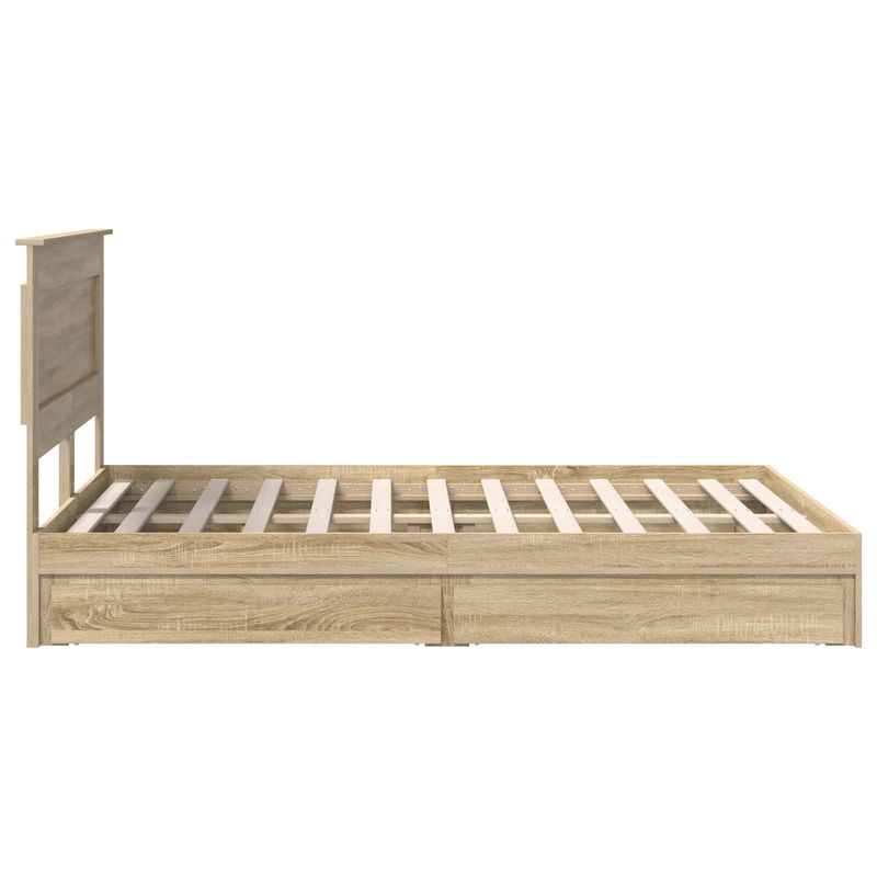 Casa si Gradina - Mobilier - Paturi si accesorii - Paturi - Pat cu storage Stejar Sonoma 140 x 190 cm Lemn compozit - Infinity.ro