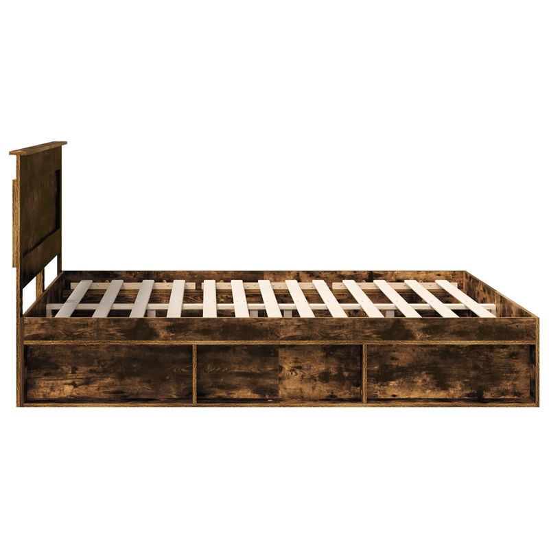 Casa si Gradina - Mobilier - Paturi si accesorii - Paturi - Cadru de pat Stejar fumuriu 180 x 200 cm Lemn de pin masiv - Infinity.ro