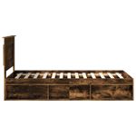 Casa si Gradina - Mobilier - Paturi si accesorii - Paturi - Cadru de pat Stejar fumuriu 75 x 190 cm Lemn de pin masiv - Infinity.ro