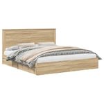 Casa si Gradina - Mobilier - Paturi si accesorii - Paturi - Pat cu storage Stejar Sonoma 180 x 200 cm Lemn compozit - Infinity.ro