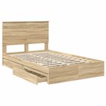 Casa si Gradina - Mobilier - Paturi si accesorii - Paturi - Pat cu storage Stejar Sonoma 135 x 190 cm Lemn compozit - Infinity.ro