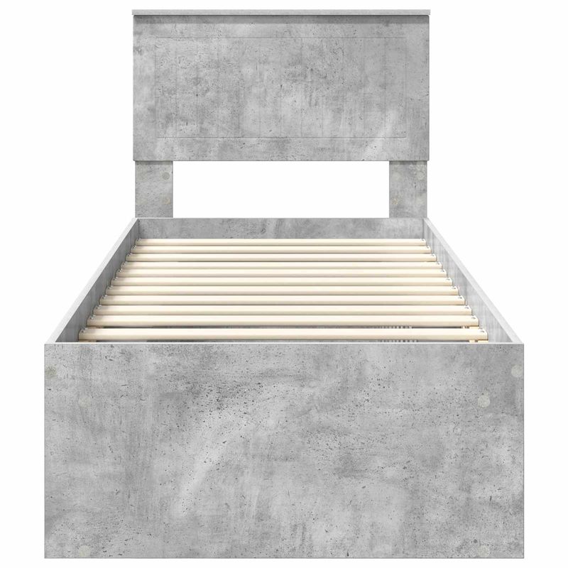 Casa si Gradina - Mobilier - Paturi si accesorii - Paturi - Cadru de pat Gri Concret 75 x 190 cm Lemn de pin masiv - Infinity.ro