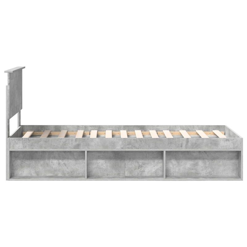 Casa si Gradina - Mobilier - Paturi si accesorii - Paturi - Cadru de pat Gri Concret 75 x 190 cm Lemn de pin masiv - Infinity.ro