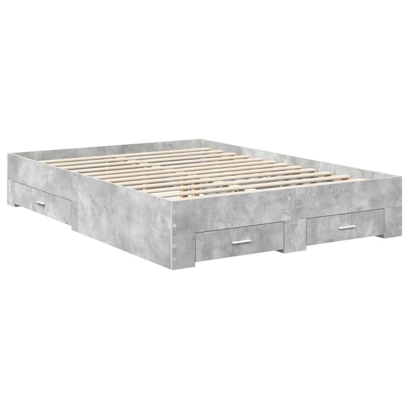 Casa si Gradina - Mobilier - Paturi si accesorii - Paturi - Cadru de pat cu sertar Gri din beton 160 x 200 cm Lemn compozit - Infinity.ro