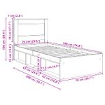 Casa si Gradina - Mobilier - Paturi si accesorii - Paturi - Cadru de pat Stejar fumuriu 75 x 190 cm Lemn de pin masiv - Infinity.ro